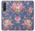 S3265 ヴィンテージ花柄 Vintage Flower Pattern Samsung Galaxy Z Fold 3 5G バックケース、フリップケース・カバー