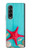 S3428 アクア 海星 貝 Aqua Wood Starfish Shell Samsung Galaxy Z Fold 3 5G バックケース、フリップケース・カバー
