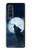 S3693 グリムホワイトウルフ満月 Grim White Wolf Full Moon Samsung Galaxy Z Fold 3 5G バックケース、フリップケース・カバー