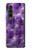 S3713 パープルクォーツアメジストグラフィックプリント Purple Quartz Amethyst Graphic Printed Samsung Galaxy Z Fold 3 5G バックケース、フリップケース・カバー