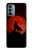 S2955 狼は赤月にハウリング Wolf Howling Red Moon OnePlus Nord N200 5G バックケース、フリップケース・カバー