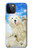 S3794 北極シロクマはシールに恋するペイント Arctic Polar Bear in Love with Seal Paint iPhone 12, iPhone 12 Pro バックケース、フリップケース・カバー