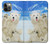 S3794 北極シロクマはシールに恋するペイント Arctic Polar Bear in Love with Seal Paint iPhone 12, iPhone 12 Pro バックケース、フリップケース・カバー