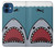 S3825 漫画のサメの海のダイビング Cartoon Shark Sea Diving iPhone 12 mini バックケース、フリップケース・カバー