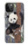 S3793 かわいい赤ちゃん雪パンダのペイント Cute Baby Panda Snow Painting iPhone 12 Pro Max バックケース、フリップケース・カバー