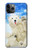 S3794 北極シロクマはシールに恋するペイント Arctic Polar Bear in Love with Seal Paint iPhone 11 Pro バックケース、フリップケース・カバー