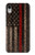 S3804 消防士メタルレッドラインフラググラフィック Fire Fighter Metal Red Line Flag Graphic iPhone XR バックケース、フリップケース・カバー