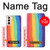 S3799 かわいい縦水彩レインボー Cute Vertical Watercolor Rainbow Samsung Galaxy S21 5G バックケース、フリップケース・カバー