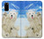 S3794 北極シロクマはシールに恋するペイント Arctic Polar Bear in Love with Seal Paint Samsung Galaxy S20 バックケース、フリップケース・カバー