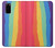 S3799 かわいい縦水彩レインボー Cute Vertical Watercolor Rainbow Samsung Galaxy S20 バックケース、フリップケース・カバー