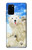 S3794 北極シロクマはシールに恋するペイント Arctic Polar Bear in Love with Seal Paint Samsung Galaxy S20 Plus, Galaxy S20+ バックケース、フリップケース・カバー