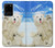 S3794 北極シロクマはシールに恋するペイント Arctic Polar Bear in Love with Seal Paint Samsung Galaxy S20 Plus, Galaxy S20+ バックケース、フリップケース・カバー