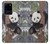 S3793 かわいい赤ちゃん雪パンダのペイント Cute Baby Panda Snow Painting Samsung Galaxy S20 Ultra バックケース、フリップケース・カバー