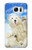 S3794 北極シロクマはシールに恋するペイント Arctic Polar Bear in Love with Seal Paint Samsung Galaxy S7 バックケース、フリップケース・カバー