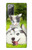 S3795 不機嫌子猫遊び心シベリアンハスキー犬ペイント Grumpy Kitten Cat Playful Siberian Husky Dog Paint Samsung Galaxy Note 20 バックケース、フリップケース・カバー