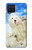 S3794 北極シロクマはシールに恋するペイント Arctic Polar Bear in Love with Seal Paint Samsung Galaxy A12 バックケース、フリップケース・カバー