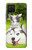 S3795 不機嫌子猫遊び心シベリアンハスキー犬ペイント Grumpy Kitten Cat Playful Siberian Husky Dog Paint Samsung Galaxy A12 バックケース、フリップケース・カバー