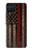 S3804 消防士メタルレッドラインフラググラフィック Fire Fighter Metal Red Line Flag Graphic Samsung Galaxy A12 バックケース、フリップケース・カバー