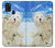S3794 北極シロクマはシールに恋するペイント Arctic Polar Bear in Love with Seal Paint Samsung Galaxy A21s バックケース、フリップケース・カバー