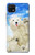 S3794 北極シロクマはシールに恋するペイント Arctic Polar Bear in Love with Seal Paint Samsung Galaxy A22 5G バックケース、フリップケース・カバー