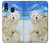 S3794 北極シロクマはシールに恋するペイント Arctic Polar Bear in Love with Seal Paint Samsung Galaxy A40 バックケース、フリップケース・カバー