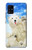 S3794 北極シロクマはシールに恋するペイント Arctic Polar Bear in Love with Seal Paint Samsung Galaxy A41 バックケース、フリップケース・カバー