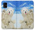 S3794 北極シロクマはシールに恋するペイント Arctic Polar Bear in Love with Seal Paint Samsung Galaxy A41 バックケース、フリップケース・カバー