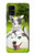 S3795 不機嫌子猫遊び心シベリアンハスキー犬ペイント Grumpy Kitten Cat Playful Siberian Husky Dog Paint Samsung Galaxy A41 バックケース、フリップケース・カバー