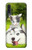 S3795 不機嫌子猫遊び心シベリアンハスキー犬ペイント Grumpy Kitten Cat Playful Siberian Husky Dog Paint Samsung Galaxy A50 バックケース、フリップケース・カバー