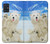 S3794 北極シロクマはシールに恋するペイント Arctic Polar Bear in Love with Seal Paint Samsung Galaxy A51 5G バックケース、フリップケース・カバー