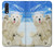 S3794 北極シロクマはシールに恋するペイント Arctic Polar Bear in Love with Seal Paint Samsung Galaxy A70 バックケース、フリップケース・カバー