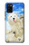 S3794 北極シロクマはシールに恋するペイント Arctic Polar Bear in Love with Seal Paint Samsung Galaxy A02s, Galaxy M02s バックケース、フリップケース・カバー