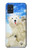 S3794 北極シロクマはシールに恋するペイント Arctic Polar Bear in Love with Seal Paint Samsung Galaxy A51 バックケース、フリップケース・カバー