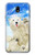 S3794 北極シロクマはシールに恋するペイント Arctic Polar Bear in Love with Seal Paint Samsung Galaxy J7 (2018), J7 Aero, J7 Top, J7 Aura, J7 Crown, J7 Refine, J7 Eon, J7 V 2nd Gen, J7 Star バックケース、フリップケース・カバー