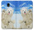 S3794 北極シロクマはシールに恋するペイント Arctic Polar Bear in Love with Seal Paint Samsung Galaxy J3 (2018), J3 Star, J3 V 3rd Gen, J3 Orbit, J3 Achieve, Express Prime 3, Amp Prime 3 バックケース、フリップケース・カバー