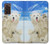 S3794 北極シロクマはシールに恋するペイント Arctic Polar Bear in Love with Seal Paint Samsung Galaxy Z Fold2 5G バックケース、フリップケース・カバー