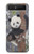 S3793 かわいい赤ちゃん雪パンダのペイント Cute Baby Panda Snow Painting Samsung Galaxy Z Flip 5G バックケース、フリップケース・カバー