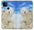 S3794 北極シロクマはシールに恋するペイント Arctic Polar Bear in Love with Seal Paint Google Pixel 5A 5G バックケース、フリップケース・カバー