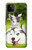 S3795 不機嫌子猫遊び心シベリアンハスキー犬ペイント Grumpy Kitten Cat Playful Siberian Husky Dog Paint Google Pixel 5A 5G バックケース、フリップケース・カバー