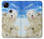 S3794 北極シロクマはシールに恋するペイント Arctic Polar Bear in Love with Seal Paint Google Pixel 4a バックケース、フリップケース・カバー