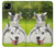 S3795 不機嫌子猫遊び心シベリアンハスキー犬ペイント Grumpy Kitten Cat Playful Siberian Husky Dog Paint Google Pixel 4a バックケース、フリップケース・カバー