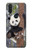 S3793 かわいい赤ちゃん雪パンダのペイント Cute Baby Panda Snow Painting Motorola One Action (Moto P40 Power) バックケース、フリップケース・カバー