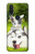 S3795 不機嫌子猫遊び心シベリアンハスキー犬ペイント Grumpy Kitten Cat Playful Siberian Husky Dog Paint Motorola One Action (Moto P40 Power) バックケース、フリップケース・カバー