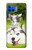 S3795 不機嫌子猫遊び心シベリアンハスキー犬ペイント Grumpy Kitten Cat Playful Siberian Husky Dog Paint Motorola Moto G 5G Plus バックケース、フリップケース・カバー