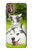 S3795 不機嫌子猫遊び心シベリアンハスキー犬ペイント Grumpy Kitten Cat Playful Siberian Husky Dog Paint Motorola Moto G9 Plus バックケース、フリップケース・カバー