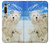 S3794 北極シロクマはシールに恋するペイント Arctic Polar Bear in Love with Seal Paint Motorola Moto G8 バックケース、フリップケース・カバー