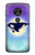 S3807 キラーホエールオルカ月パステルファンタジー Killer Whale Orca Moon Pastel Fantasy Motorola Moto G7 Power バックケース、フリップケース・カバー