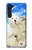 S3794 北極シロクマはシールに恋するペイント Arctic Polar Bear in Love with Seal Paint Motorola Edge バックケース、フリップケース・カバー