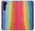 S3799 かわいい縦水彩レインボー Cute Vertical Watercolor Rainbow Motorola Edge バックケース、フリップケース・カバー