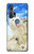 S3794 北極シロクマはシールに恋するペイント Arctic Polar Bear in Love with Seal Paint Motorola Edge+ バックケース、フリップケース・カバー